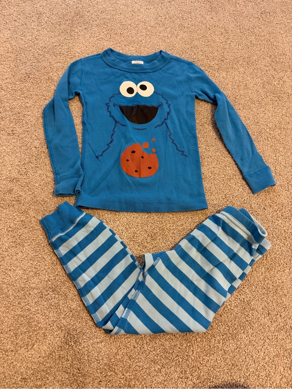 Hanna Andersson Sesame Street Cookie Monster Pajama Set Size 100 / 4